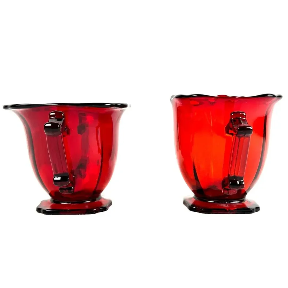 Imperial Hazen 760 Ruby Red 1930's Open Sugar and Creamer Set-Mint Condition
